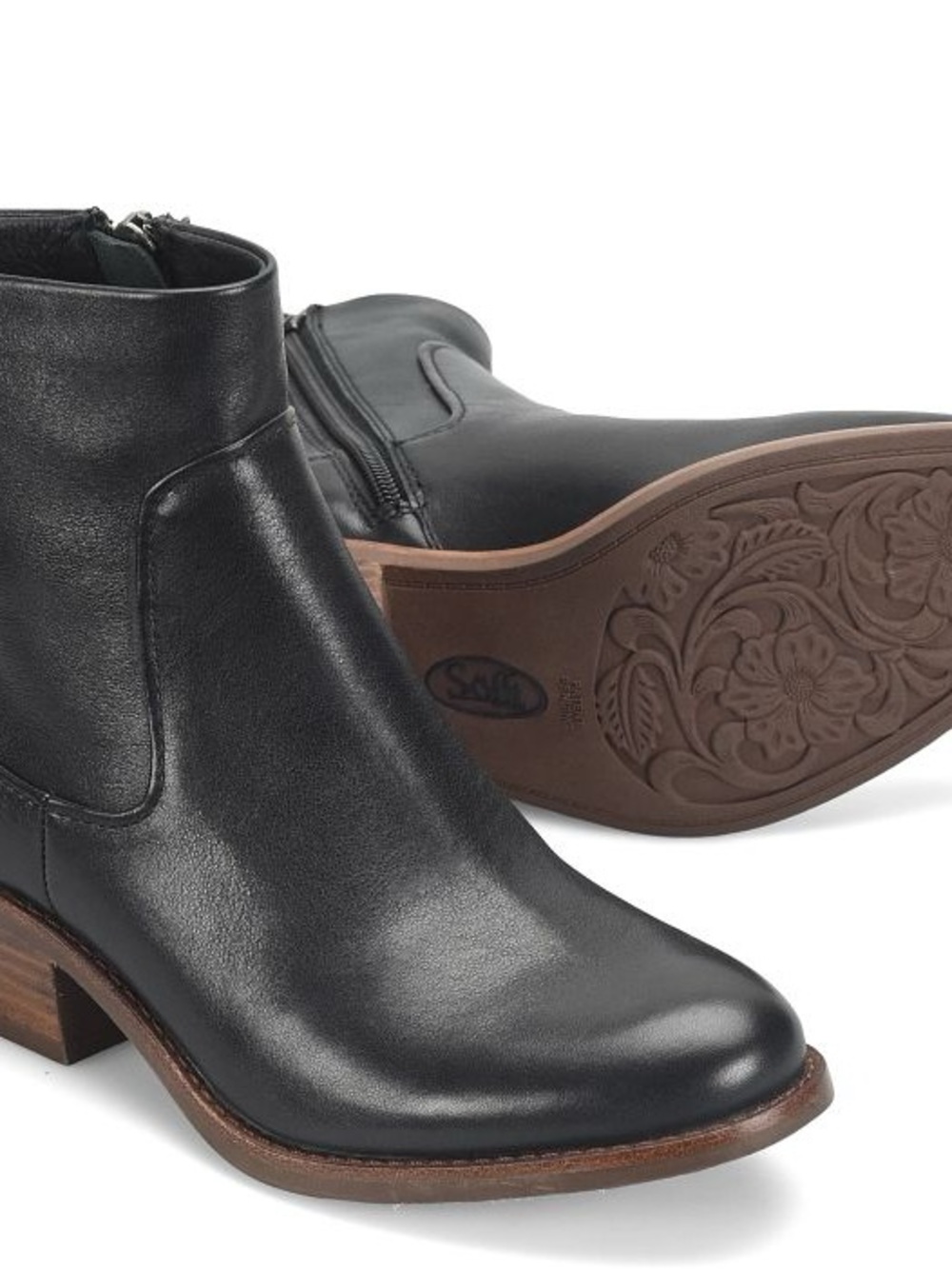 Sofft Black Leather Ankle Boots - Women's Classic Side-Zip Boot 9.5